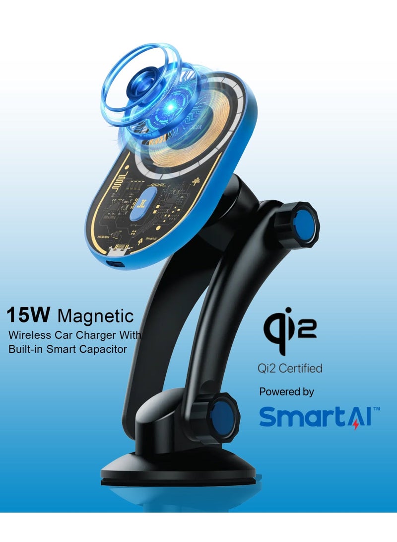 Microdia SNAPDrive Visi.Chiron 15W Wireless Car Charger w/Super Capacitor, Blue - Image 2